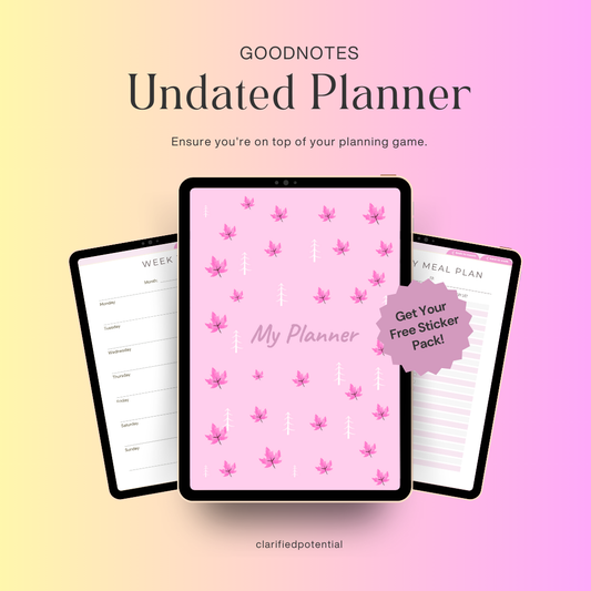 Undated Digital Planner for GoodNotes | Pink