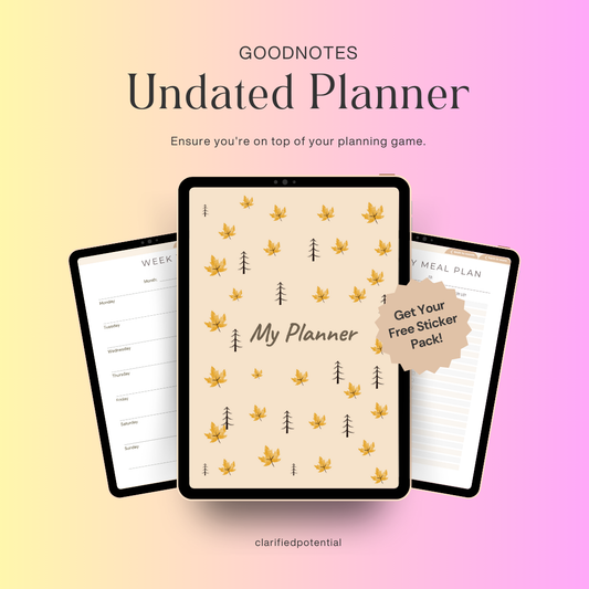 Undated Digital Planner for GoodNotes | Light Brown