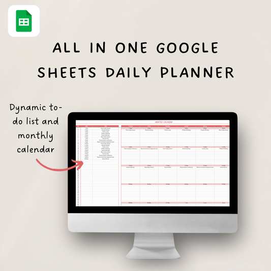 All in one Google Sheets Daily Planner