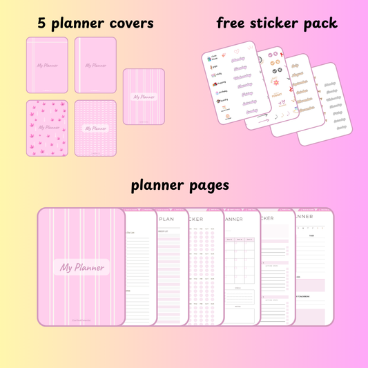 Undated Digital Planner for GoodNotes | Pink